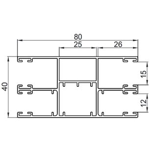 Vorbaurollladen Führungsschiene 80mm PPDM Insektenschutz doppelt