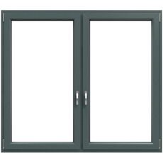 Zweiflügeliges Kunststofffenster Fenster in Basaltgrau