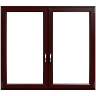 2-vleugelig draai-kiepraam in maronbruin