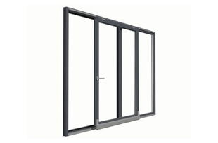 PSK Schiebetür Anthrazit halboffen