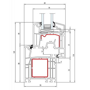 Aluplast IDEAL 4000 Classic-Line 129mm 140x03 140x20