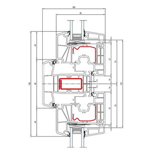 Aluplast IDEAL 7000 Pfosten 84mm Fenster Classic-Line 77mm - 170x41 - 170x20
