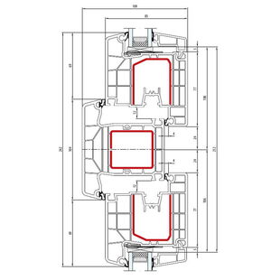 Aluplast IDEAL 7000 Pfosten 104mm Terrassentür innen öffnend Classic-Line - 170x44 - 170x30