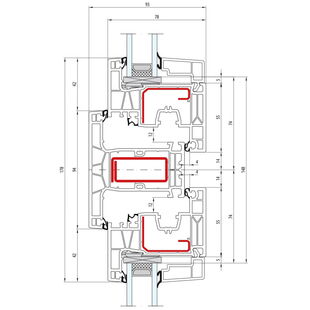 Aluplast IDEAL Neo AD Pfosten 94mm Fenster 75mm 160x41 160x20