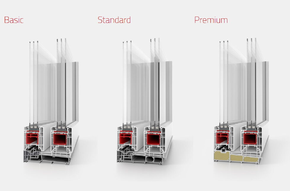Aluplast HST 85 Lift-Slide Vergleich der Profilvarianten