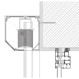 Vorbau-Raffstore SKEF Einbaubeispiel auf der Mauer
