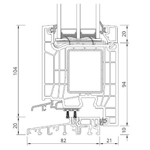 Drutex Iglo Edge Türschwelle 20mm innen öffnend - 80033