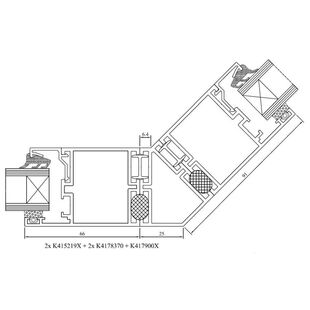 Drutex MB 45 Eckprofil 135° Detailansicht