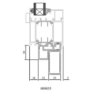 Drutex MB 70 Festverglasung Anschlussprofil Detailzeichnung