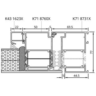 Drutex MB-86Si Tür nach aussen mit Aufsatzfüllung einseitig Detail