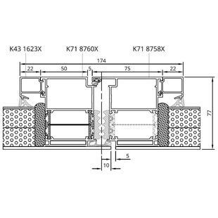 MB-86SI Tür nach aussen Stulp Aufsatzfüllung einseitig Detail