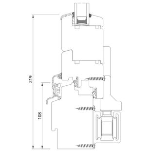 Drutex Softline 68 FST-Tür Schiebeflügel unten