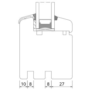 Drutex Softline 68 Festverglasung mit Falz und Federprofil
