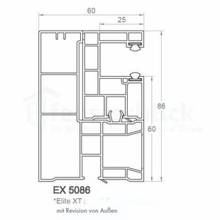 Aufsatzrollladen Führungsschiene Exte EX 5086 60mm Revision außen