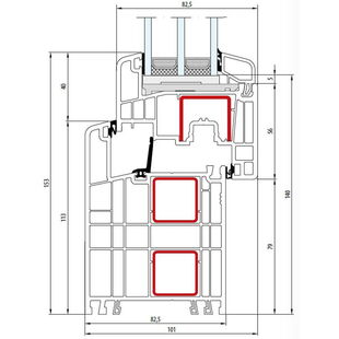 Gealan S 9000 Fenster Classic-Line 153mm mit STV - 6036 - 6079
