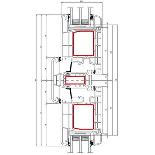 Gealan S 9000 Pfosten 92mm Tür innen öffnend Classic-Line - 6050 - 6025