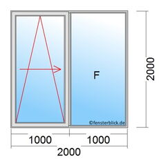 PSK-Tür 200 x 200 cm technische Zeichnung
