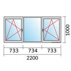 Venstermaat 2200x1000mm
