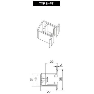 Führungsschiene Typ 8 PT Querschnitt