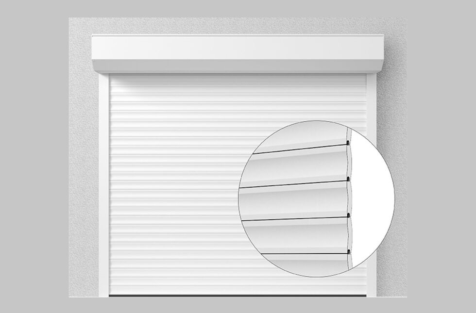 Rolltor Krispol Vente Kasten außen in Weiß