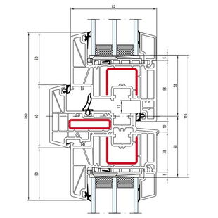 Salamander bluEvolution 82 Fenster Classic-Line 85mm Stulp 60mm - HO9810 - HO8521