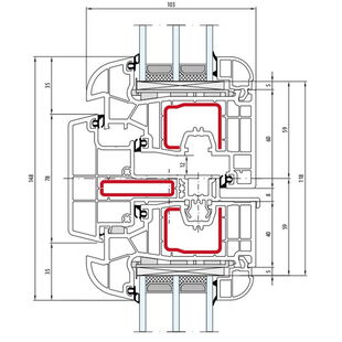 Salamander bluEvolution 92 Stulp 78mm Fenster Round-Line 80mm - 176 020 - 171 226