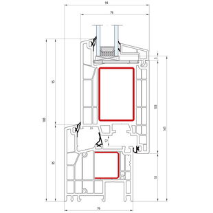 Salamander greenEvolution 76 MD Tür innen öffnend - 760012 - 761014