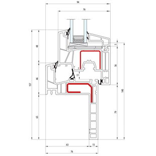 Salamander greenEvolution 76 MD Renovation Fenster CL Flosse 65 mm - 760020 761002