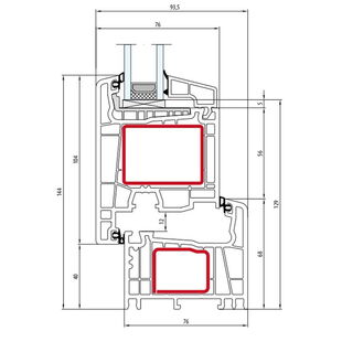 Salamander Streamline 76 Terassentür außen öffnend Classic-Line 144 mm - 250 221 - 351 030