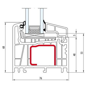 Salamander Streamline 76 Festverglasung 68mm - 250 221
