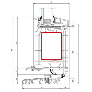 Salamander Streamline 76 Türschwelle 20mm innen öffnend - 251 040