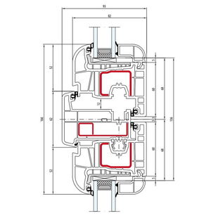 Salamander Fenster Round-Line 80 mm Stulp 62 mm - 256 030 - 251 221