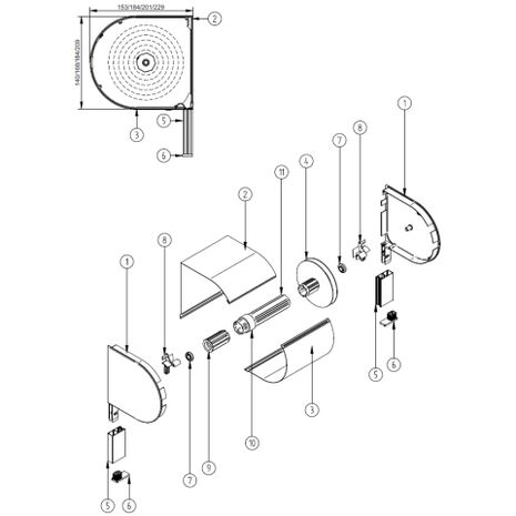 Vorbaurollladen POS halbrund Explosionszeichnung