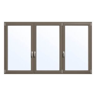 2-vleugelig aluminium kozijn in beigegrau