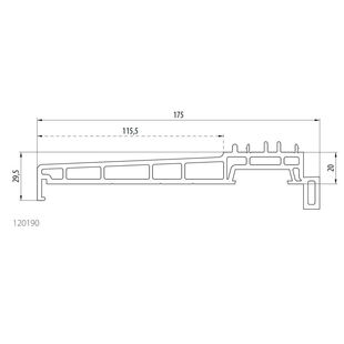 Aluplast 120190 - Fensterbank - 115,5mm - außen