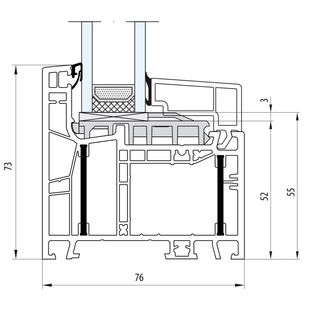 Aluplast energeto Neo  Festverglasung 73mm 060x05