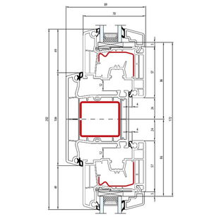Aluplast IDEAL 4000 Pfosten 104mm Fenster Classic-Line 77mm 140x45-140x20