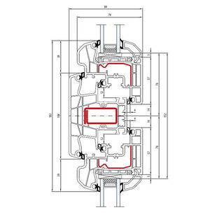 Aluplast IDEAL 5000 Pfosten 104mm Fenster Round-Line 77mm - 150x43 - 150x26