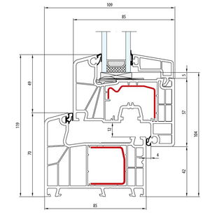 Aluplast IDEAL 7000 Fenster Classic-Line 119mm - 170x02 - 170x20
