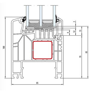 Aluplast IDEAL 8000 Festverglasung 100mm - 180x04