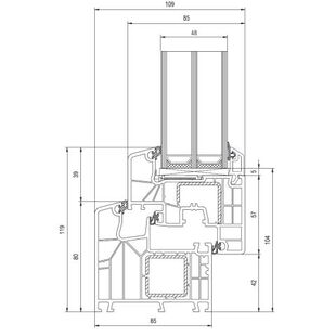 Kunststof kozijnen IDEAL 8000 Classic-Line profieldoorsnede