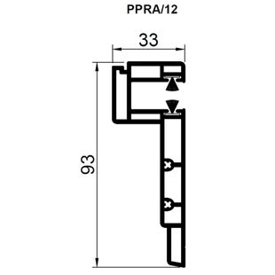 Aufsatzrollladen Führungsschiene PPRA 12mm