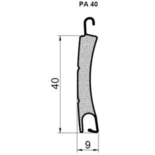 Lamelle PA40 Alu technische Zeichnung