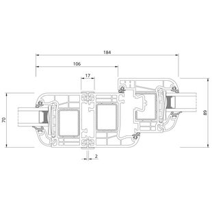 Drutex Iglo EXT H-Kopplung Fenster Detailzeichnung - 50110 50001 50016
