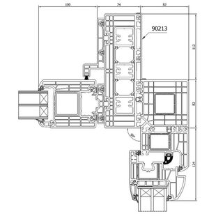 Drutex Iglo HS Tür Eckverbinder 90° Dreh-Kipp-Fenster Detail