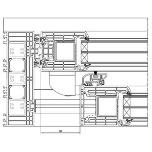 Drutex Iglo HS Tür Schiebeflügel mit Stopper Detail