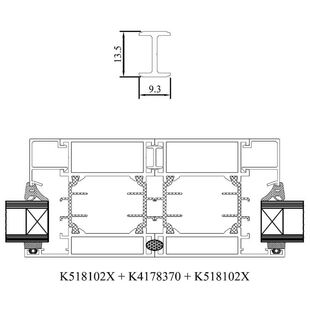 Drutex MB 70 H-Kopplungsprofil mit Rundschnur Detailansicht