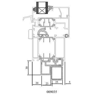 Drutex MB 70 Fenster Anschlussprofil Detailzeichnung