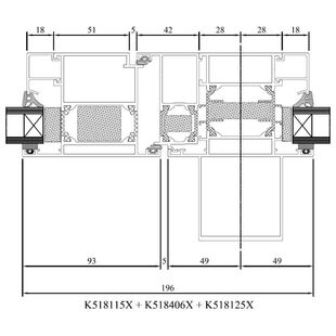 Drutex MB 70 HI Balkontür außen Pfosten Statisch DK Fest