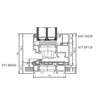 Drutex MB-86SI Balkontür Schwelle Detailansicht